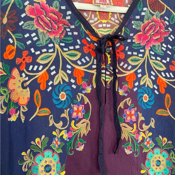 JOHNNY WAS Ludios Tie Front Tunic Top - Picture 2 of 6